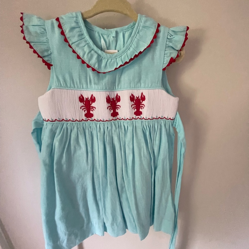 Posh Pickle Lobster Smock Dress 3t